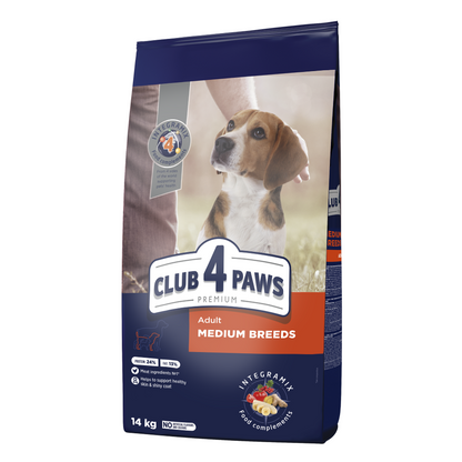 CLUB 4 PAWS Premium visavertis sausas maistas suaugusiems vidutinių veislių šunims