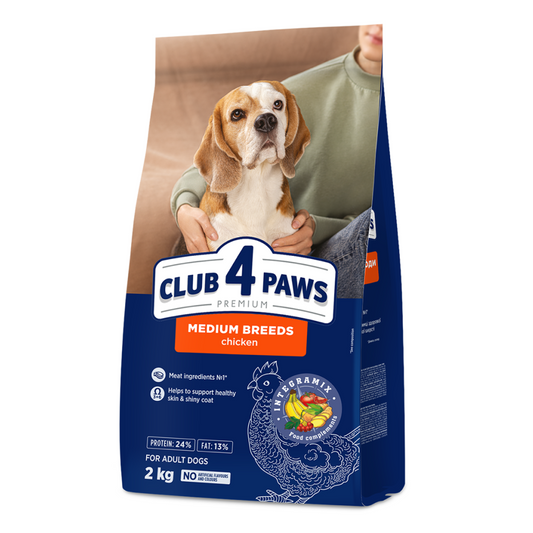CLUB 4 PAWS Premium visavertis sausas maistas suaugusiems vidutinių veislių šunims
