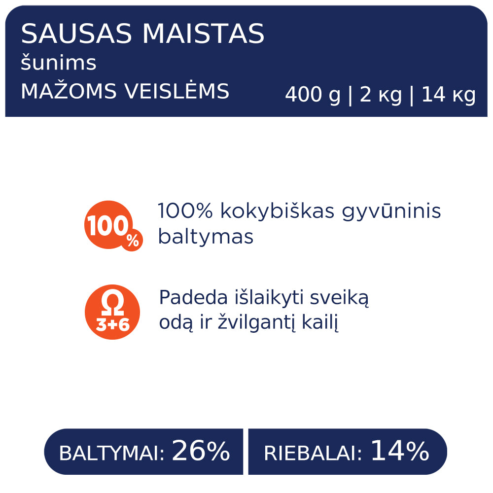 CLUB 4 PAWS Premium visavertis sausas maistas suaugusiems, mažų veislių šunims