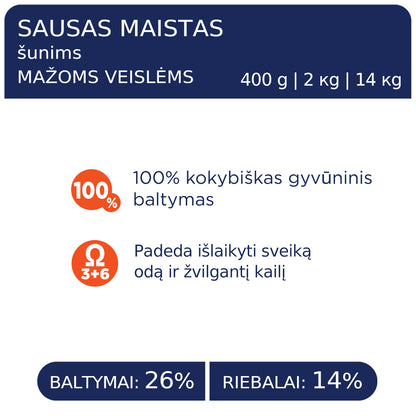 CLUB 4 PAWS Premium visavertis sausas maistas suaugusiems, mažų veislių šunims