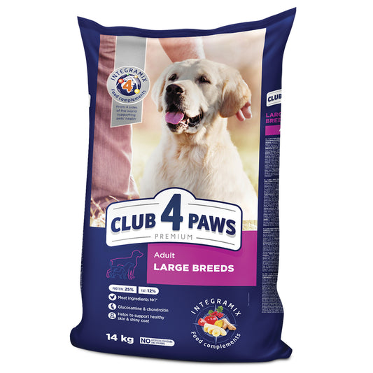 CLUB 4 PAWS Premium visavertis sausas maistas suaugusiems didelių veislių šunims, 14 kg